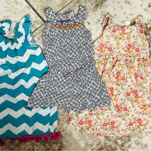 Tommy Bahama Blue Chevron and Floral Kids Dress Trio